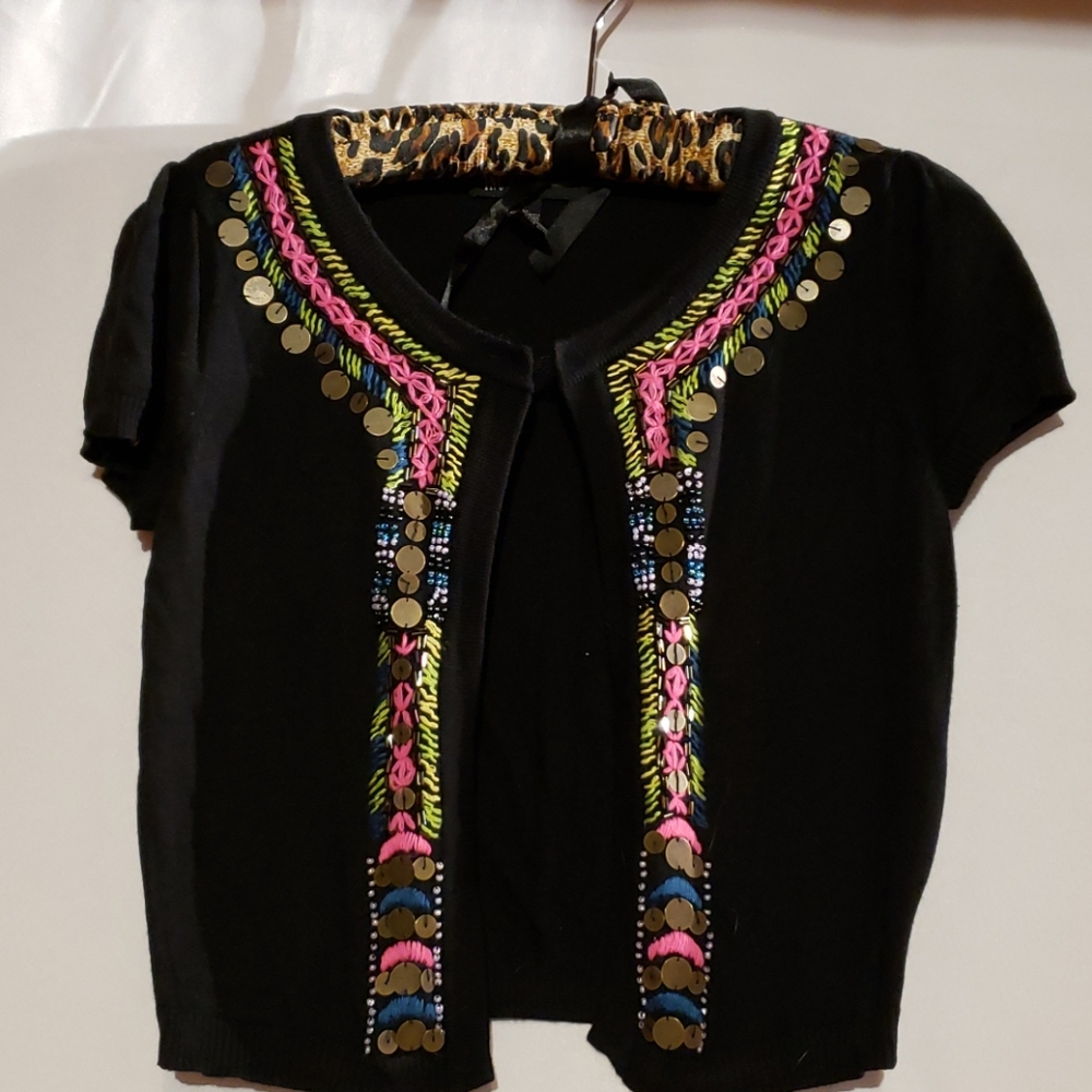 Black embroidered bolero